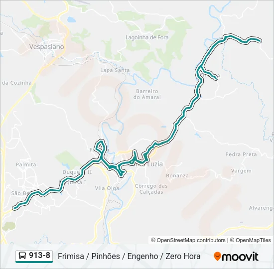 913-8 Bus Line Map