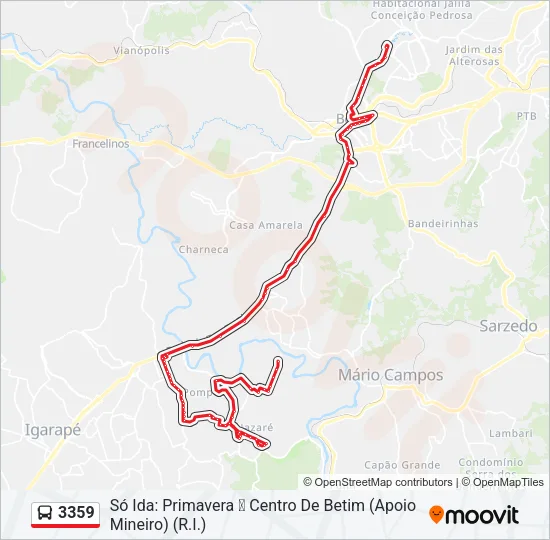 3359 Bus Line Map