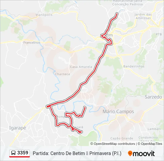 3359 Bus Line Map