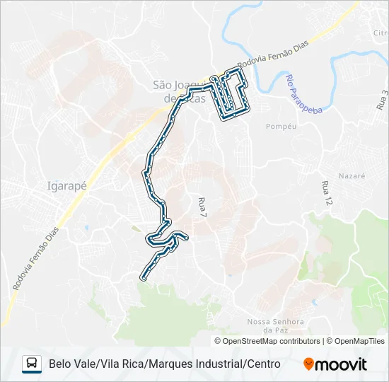 LINHA AZUL | EXPRESSINHO 0800 Bus Line Map