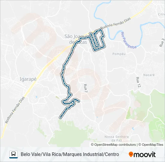 LINHA AZUL | EXPRESSINHO 0800 Bus Line Map