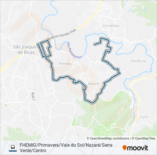 Mapa de LINHA AMARELA | EXPRESSINHO 0800 de autobús