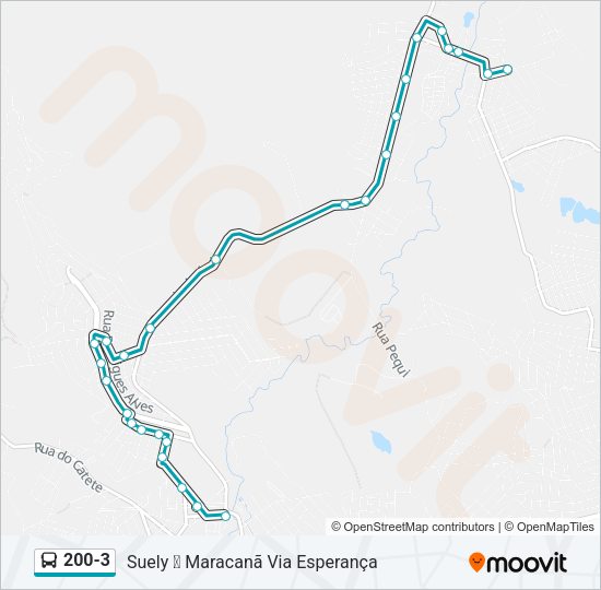 Mapa da linha 200-3 de ônibus
