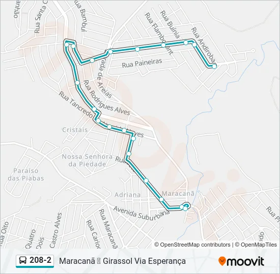 208-2 Bus Line Map