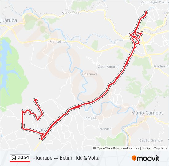 Mapa de 3354 de autobús