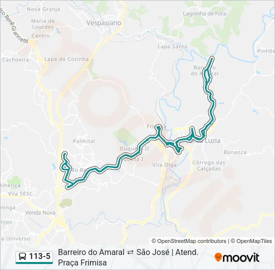 113-5 Bus Line Map