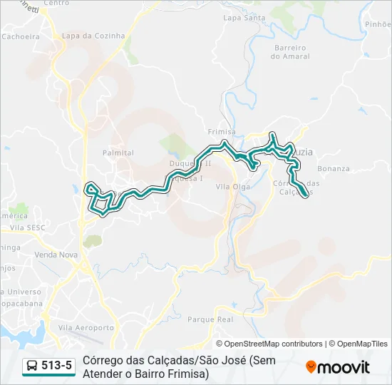 513-5 Bus Line Map