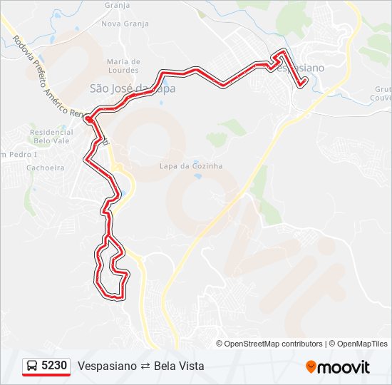 Mapa de 5230 de autobús