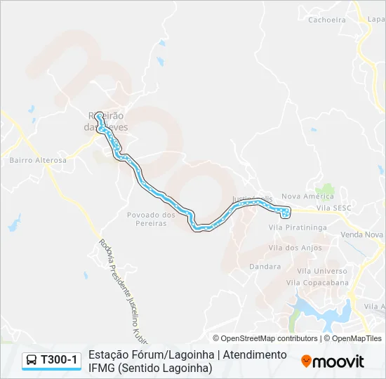 T300-1 Bus Line Map