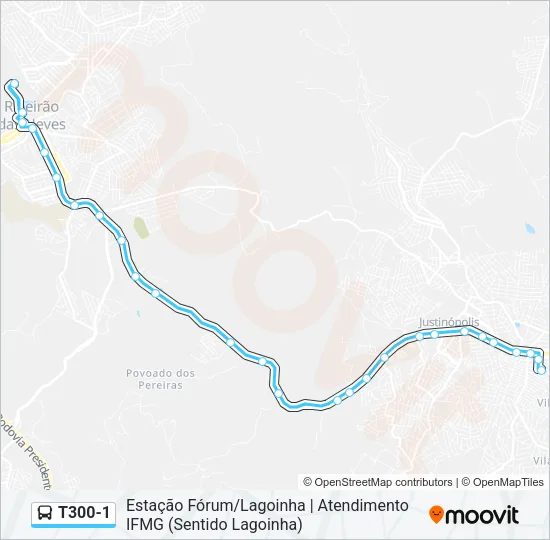 T300-1 Bus Line Map
