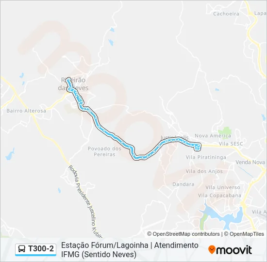 T300-2 Bus Line Map
