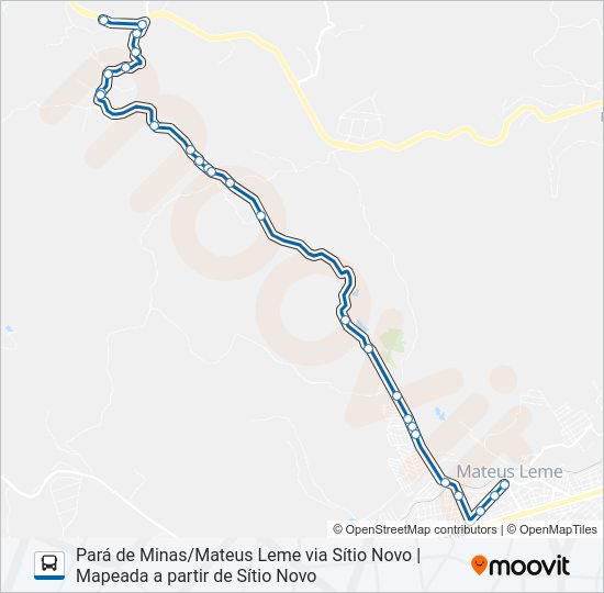 Mapa da linha 3928A de ônibus
