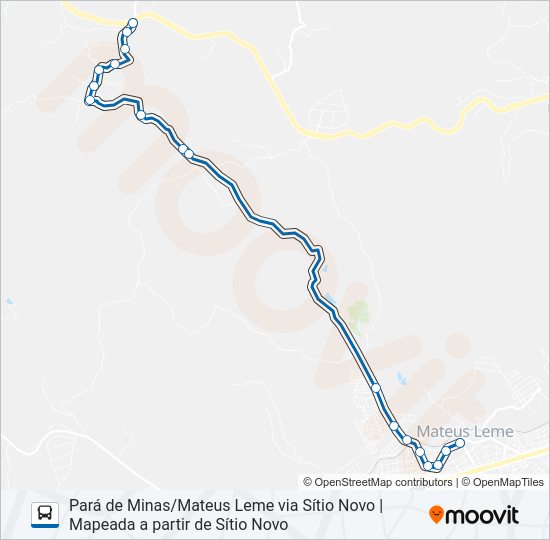 Mapa da linha 3928A de ônibus