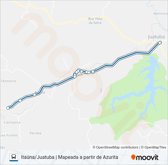 Mapa da linha ITAUNA 3805-2 de ônibus