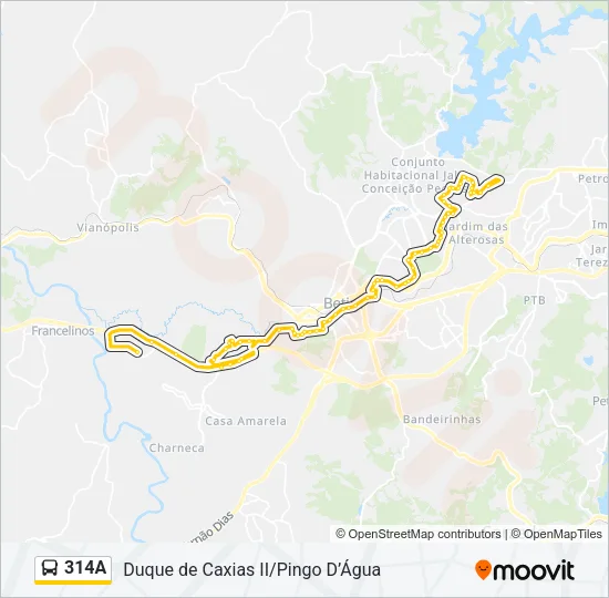 314A Bus Line Map