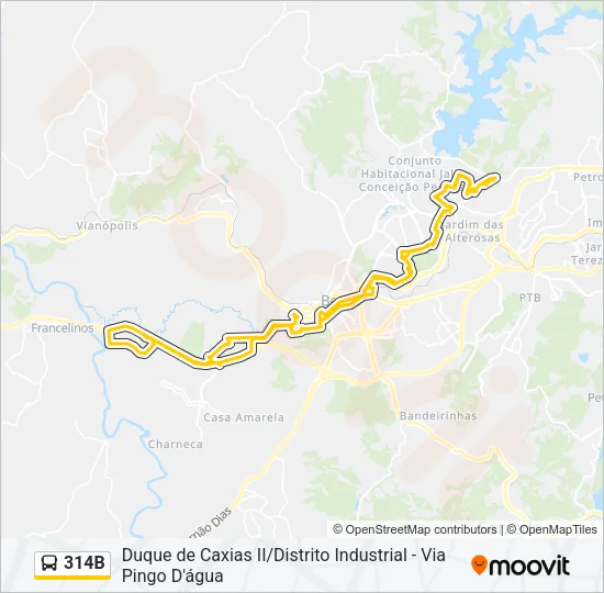 314B Bus Line Map