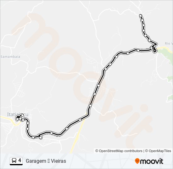 Mapa da linha 4 de ônibus