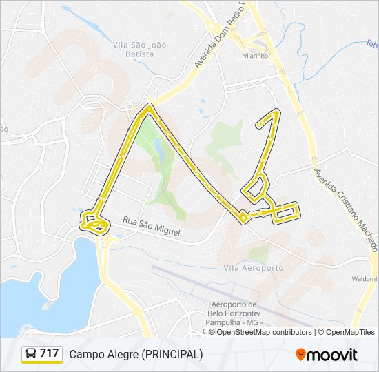 Mapa da linha 717 de ônibus