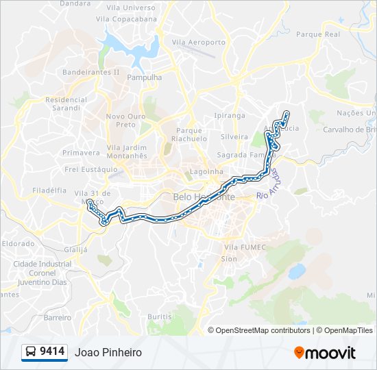 Mapa de 9414 de autobús