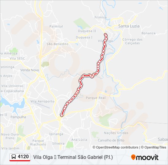 Mapa de 4120 de autobús