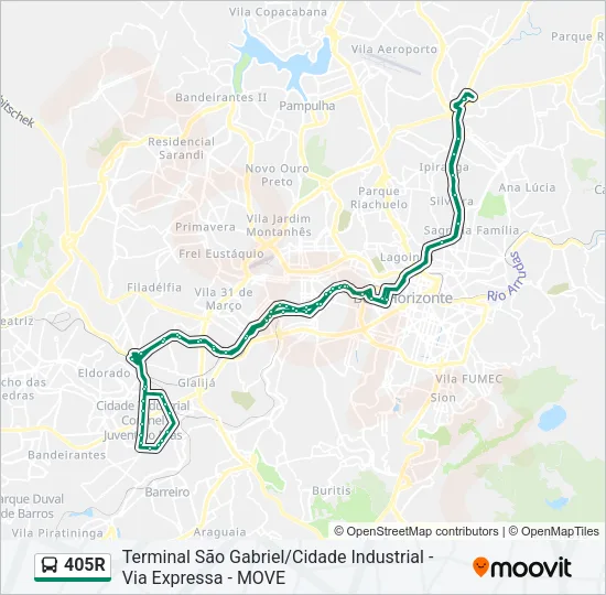 405R Bus Line Map