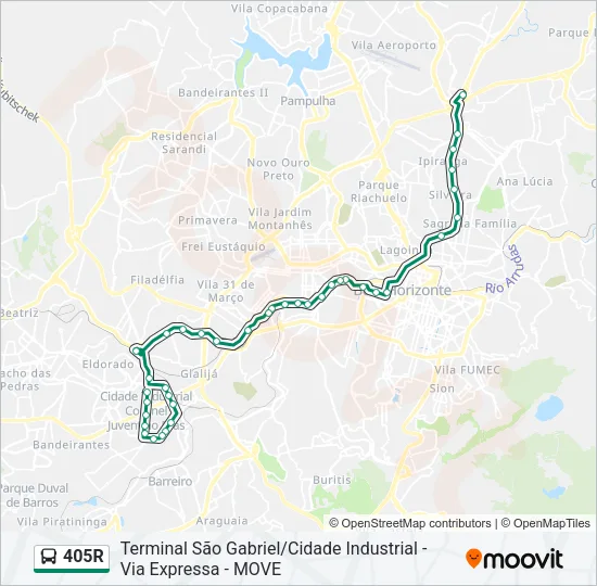 405R Bus Line Map