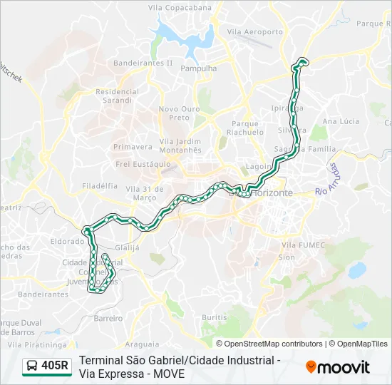 405R Bus Line Map