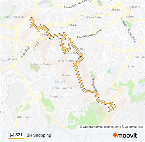 Mapa de S21 de autobús