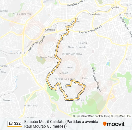 S22 Bus Line Map