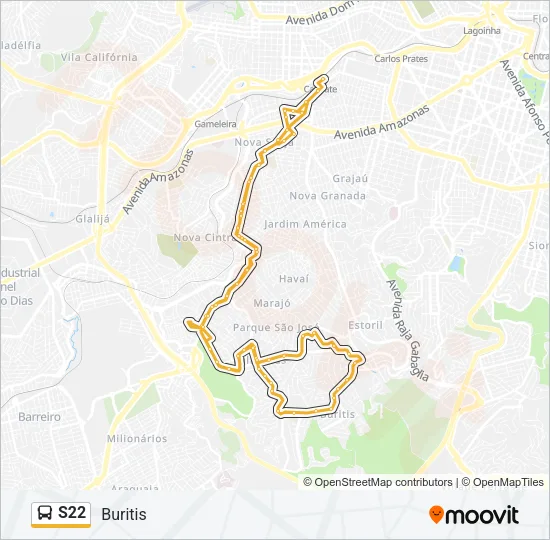 S22 Bus Line Map