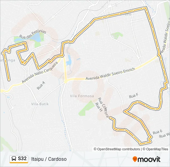 S32 Bus Line Map