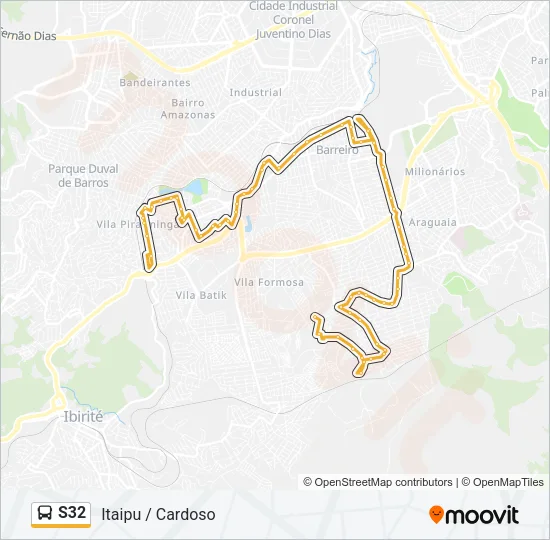 S32 Bus Line Map