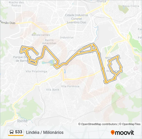 S33 Bus Line Map