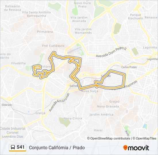 Mapa de S41 de autobús