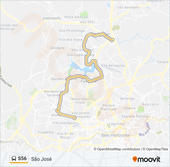 S56 bus Line Map