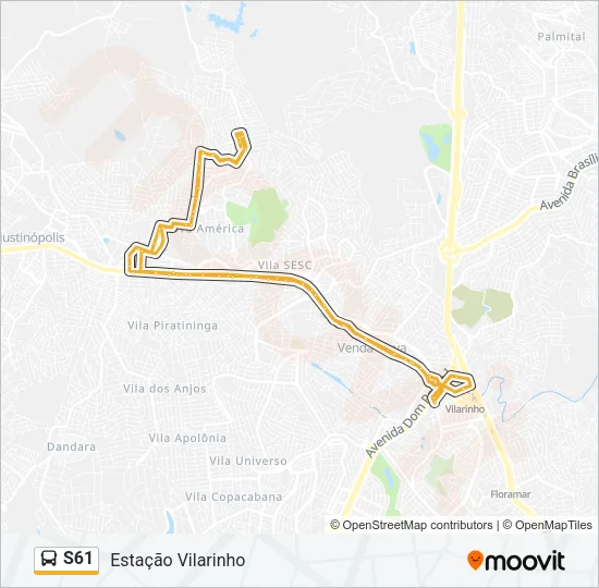 S61 Bus Line Map
