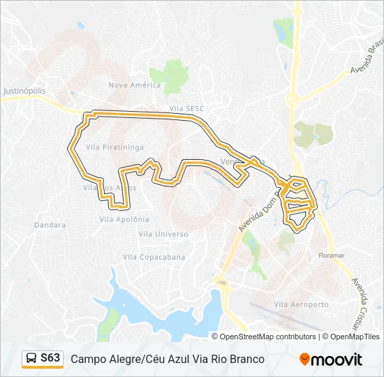 S63 Bus Line Map