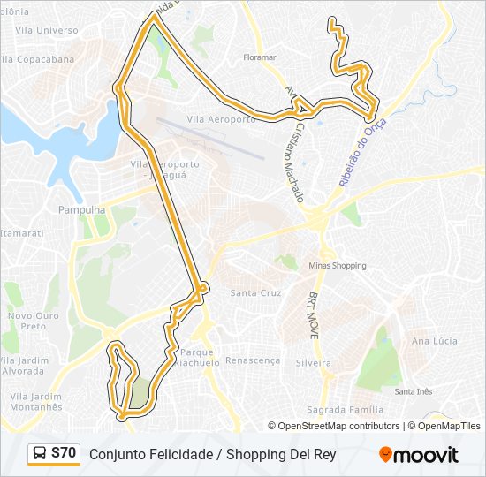 Mapa de S70 de autobús