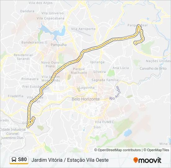 S80 Bus Line Map