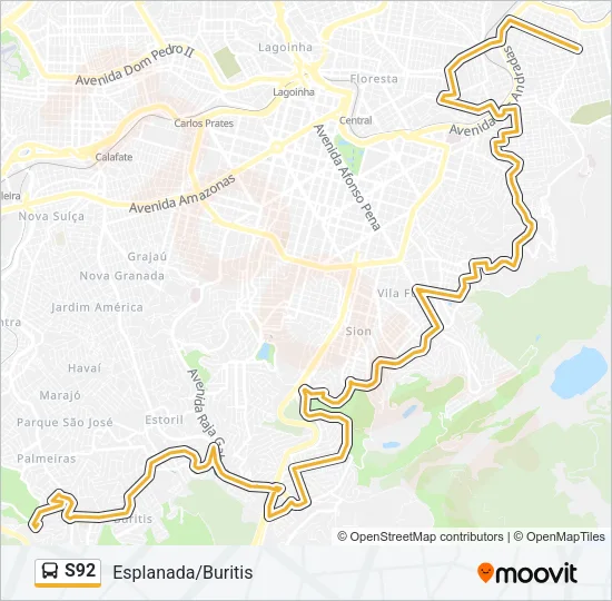 S92 Bus Line Map
