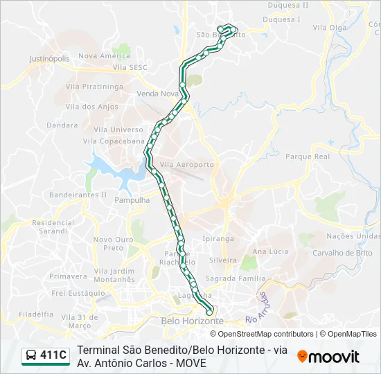 411C Bus Line Map