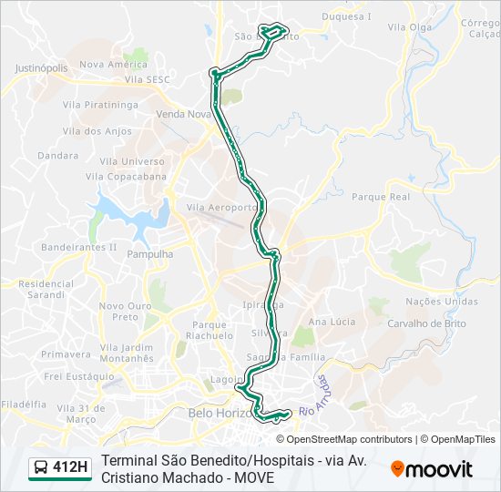 412H bus Line Map