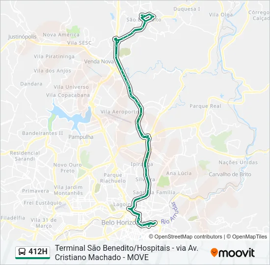 412H Bus Line Map