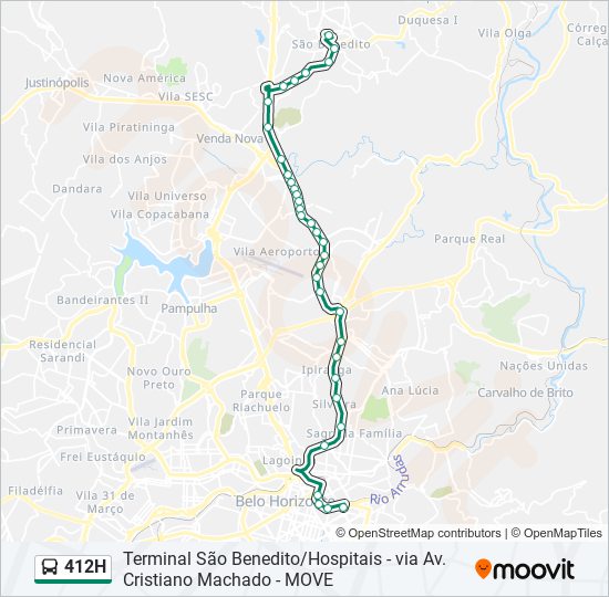 Mapa de 412H de autobús