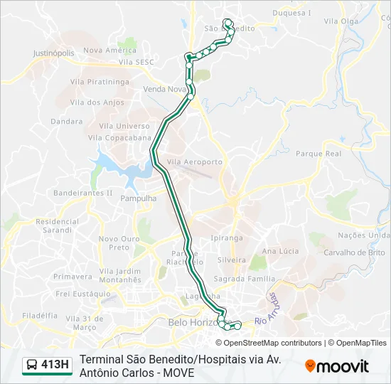 413H Bus Line Map