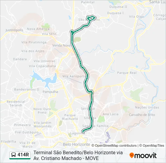 414R Bus Line Map