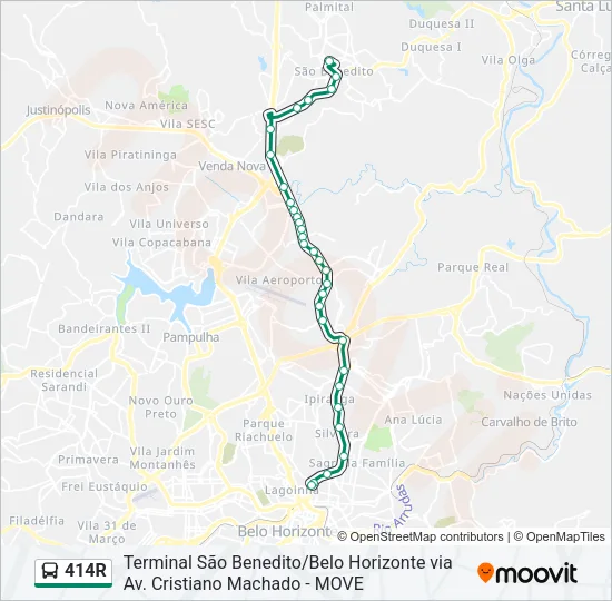 414R Bus Line Map