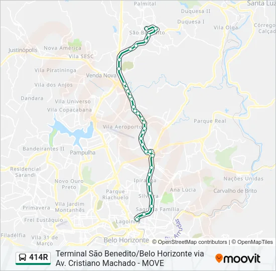414R Bus Line Map