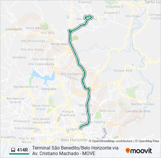 Mapa de 414R de autobús