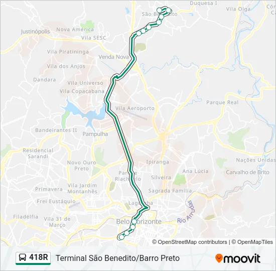 418R Bus Line Map